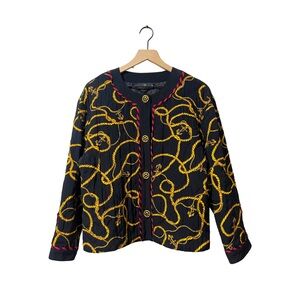 Vintage Carole Little Bon Voyage Sailor Quilted Jacket Size Small to Medium